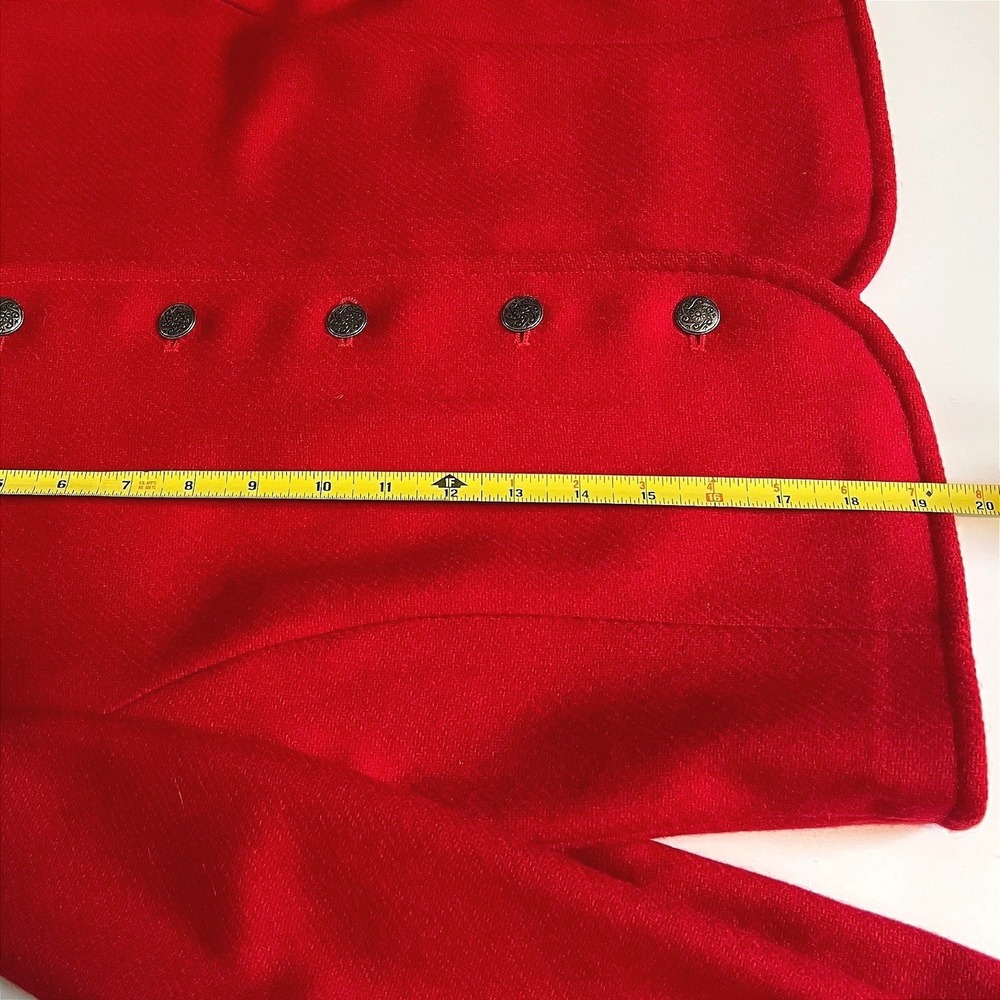 Vintage Pendleton Women's M Cropped Blazer Jacket Virgin Wool Red Heritage Retro - Picture 8 of 12